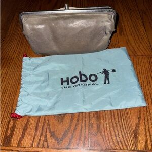 Vintage HOBO Gray Leather Double Clutch Wallet